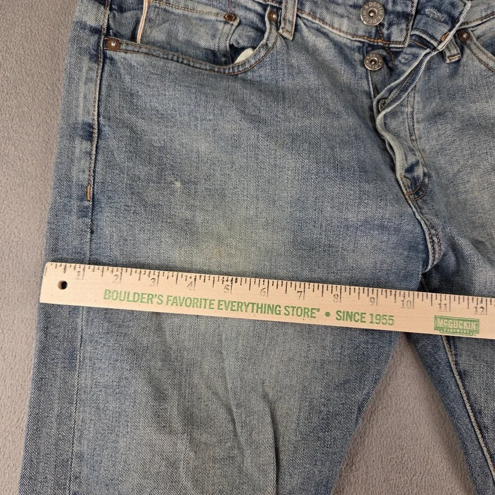 Selvedge Jeans Mens 30x30 Light Wash Skinny Low Rise Denim Stretch Tag 33x32